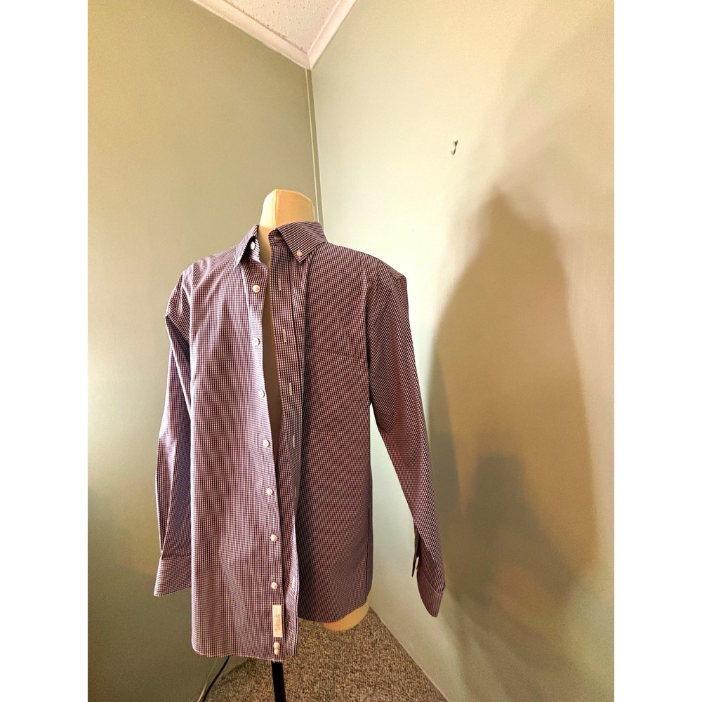 Gold Label Roundtree & Yorke Men's Slim Fit Non-Iron Check Dress Shirt 17x33